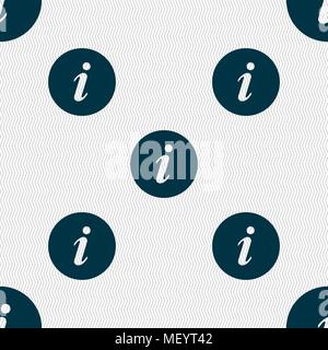 info icon sign. Seamless pattern with geometric texture. Vector illustration Stock Vector