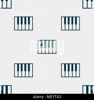 piano key icon sign. Seamless pattern with geometric texture. Vector illustration Stock Vector
