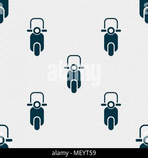 Scooter icon sign. Seamless pattern with geometric texture. Vector illustration Stock Vector