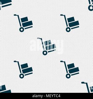Loader icon sign. Seamless pattern with geometric texture. Vector illustration Stock Vector