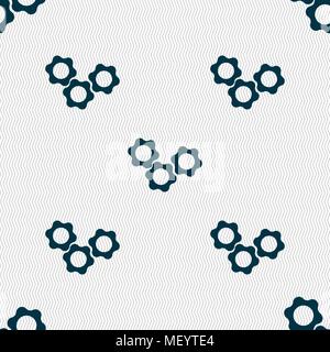 gears icon sign. Seamless pattern with geometric texture. Vector illustration Stock Vector