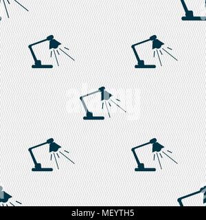 Reading-lamp icon sign. Seamless pattern with geometric texture. Vector illustration Stock Vector