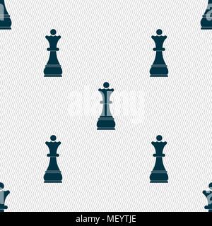 Chess Queen sign. Seamless pattern with geometric texture. Vector illustration Stock Vector
