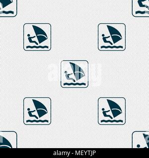 Windsurfing sign. Seamless pattern with geometric texture. Vector illustration Stock Vector
