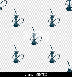 Hookah sign. Seamless pattern with geometric texture. Vector illustration Stock Vector