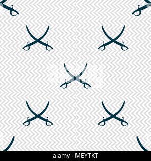 Crossed saber sign. Seamless pattern with geometric texture. Vector illustration Stock Vector