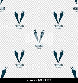 vegetarian cuisine sign. Seamless pattern with geometric texture. Vector illustration Stock Vector