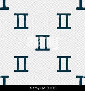 Gemini sign. Seamless pattern with geometric texture. Vector illustration Stock Vector