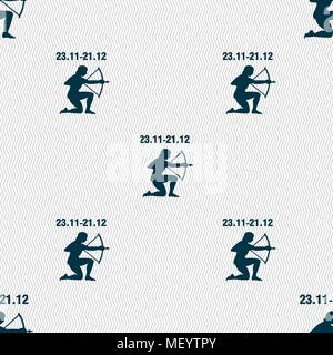 Sagittarius sign. Seamless pattern with geometric texture. Vector illustration Stock Vector