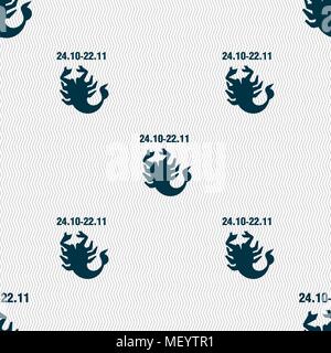 Scorpio sign. Seamless pattern with geometric texture. Vector illustration Stock Vector