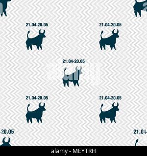 Taurus sign. Seamless pattern with geometric texture. Vector illustration Stock Vector