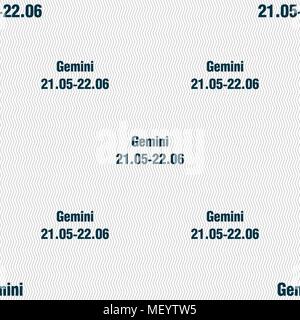 Gemini sign. Seamless pattern with geometric texture. Vector illustration Stock Vector