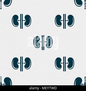 Kidneys sign. Seamless pattern with geometric texture. Vector illustration Stock Vector