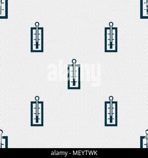 Thermometer sign. Seamless pattern with geometric texture. Vector illustration Stock Vector
