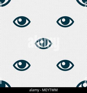 Eye sign. Seamless pattern with geometric texture. Vector illustration Stock Vector