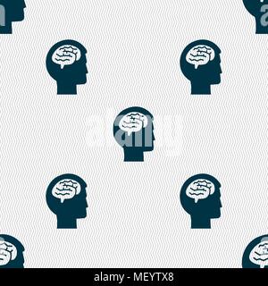 Brain sign. Seamless pattern with geometric texture. Vector illustration Stock Vector