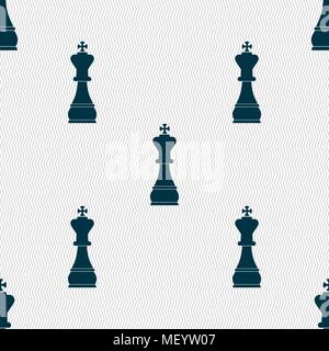 Chess king sign. Seamless pattern with geometric texture. Vector illustration Stock Vector