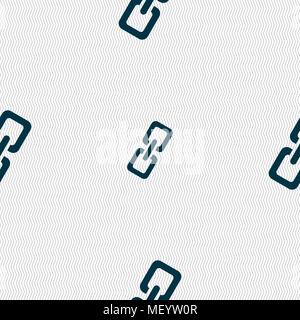 link icon sign. Seamless pattern with geometric texture. Vector illustration Stock Vector