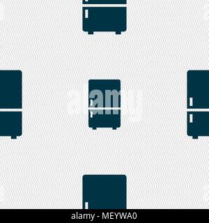 Refrigerator icon sign. Seamless pattern with geometric texture. Vector illustration Stock Vector