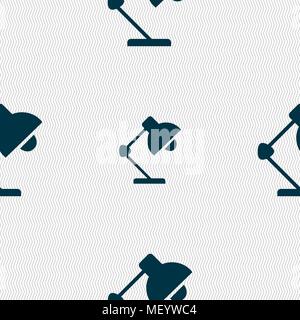 Reading-lamp and lighting, illumination icon sign. Seamless pattern with geometric texture. Vector illustration Stock Vector