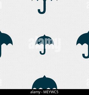umbrella icon sign. Seamless pattern with geometric texture. Vector illustration Stock Vector