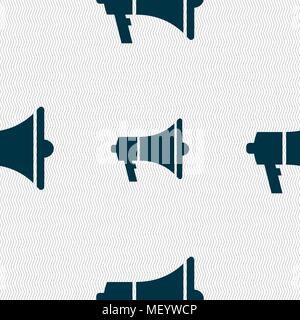 Gramophone web icon sign. Seamless pattern with geometric texture. Vector illustration Stock Vector