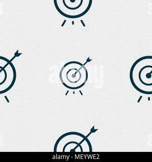 Target icon sign. Seamless pattern with geometric texture. Vector illustration Stock Vector