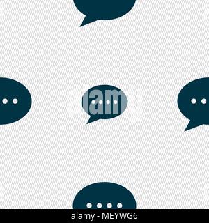 Speech bubbles icon sign. Seamless pattern with geometric texture. Vector illustration Stock Vector