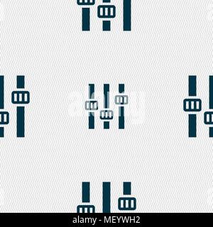 Equalizer icon sign. Seamless pattern with geometric texture. Vector illustration Stock Vector