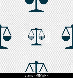 Libra icon sign. Seamless pattern with geometric texture. Vector illustration Stock Vector