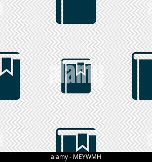 Book bookmark icon sign. Seamless pattern with geometric texture. Vector illustration Stock Vector