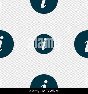 info icon sign. Seamless pattern with geometric texture. Vector illustration Stock Vector