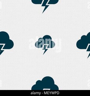 Heavy thunderstorm icon sign. Seamless pattern with geometric texture. Vector illustration Stock Vector