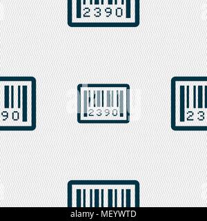 barcode icon sign. Seamless pattern with geometric texture. Vector illustration Stock Vector
