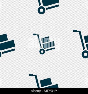 Loader icon sign. Seamless pattern with geometric texture. Vector illustration Stock Vector