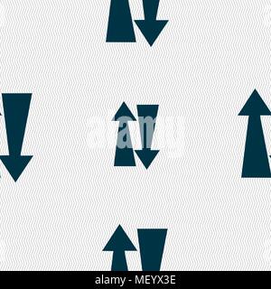 Two way traffic, icon sign. Seamless pattern with geometric texture. Vector illustration Stock Vector