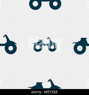 ATV icon sign. Seamless pattern with geometric texture. Vector illustration Stock Vector