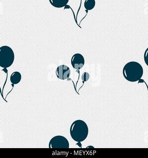Balloons icon sign. Seamless pattern with geometric texture. Vector illustration Stock Vector