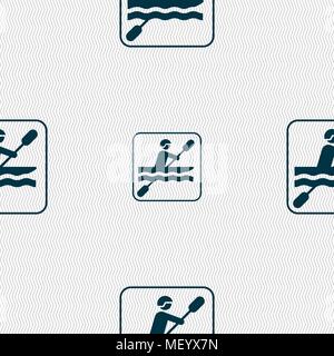 canoeing sign. Seamless pattern with geometric texture. Vector illustration Stock Vector