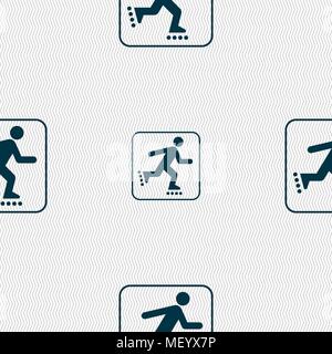 roller skating sign. Seamless pattern with geometric texture. Vector illustration Stock Vector