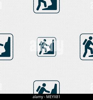 rock climbing sign. Seamless pattern with geometric texture. Vector illustration Stock Vector