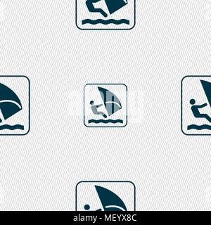 Windsurfing sign. Seamless pattern with geometric texture. Vector illustration Stock Vector