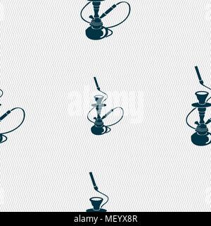 Hookah sign. Seamless pattern with geometric texture. Vector illustration Stock Vector