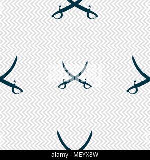 Crossed saber sign. Seamless pattern with geometric texture. Vector illustration Stock Vector
