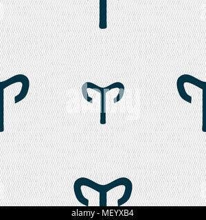 Decorative Zodiac Aries sign. Seamless pattern with geometric texture. Vector illustration Stock Vector