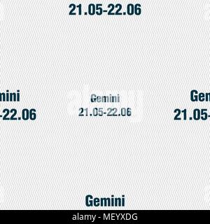 Gemini sign. Seamless pattern with geometric texture. Vector illustration Stock Vector