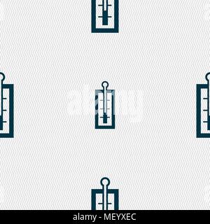 Thermometer sign. Seamless pattern with geometric texture. Vector illustration Stock Vector