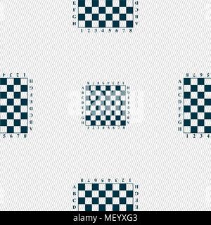 Modern Chess board sign. Seamless pattern with geometric texture. Vector illustration Stock Vector