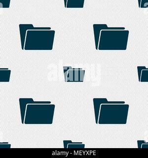 Folder icon sign. Seamless pattern with geometric texture. Vector illustration Stock Vector
