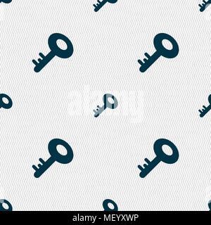 Key icon sign. Seamless pattern with geometric texture. Vector illustration Stock Vector